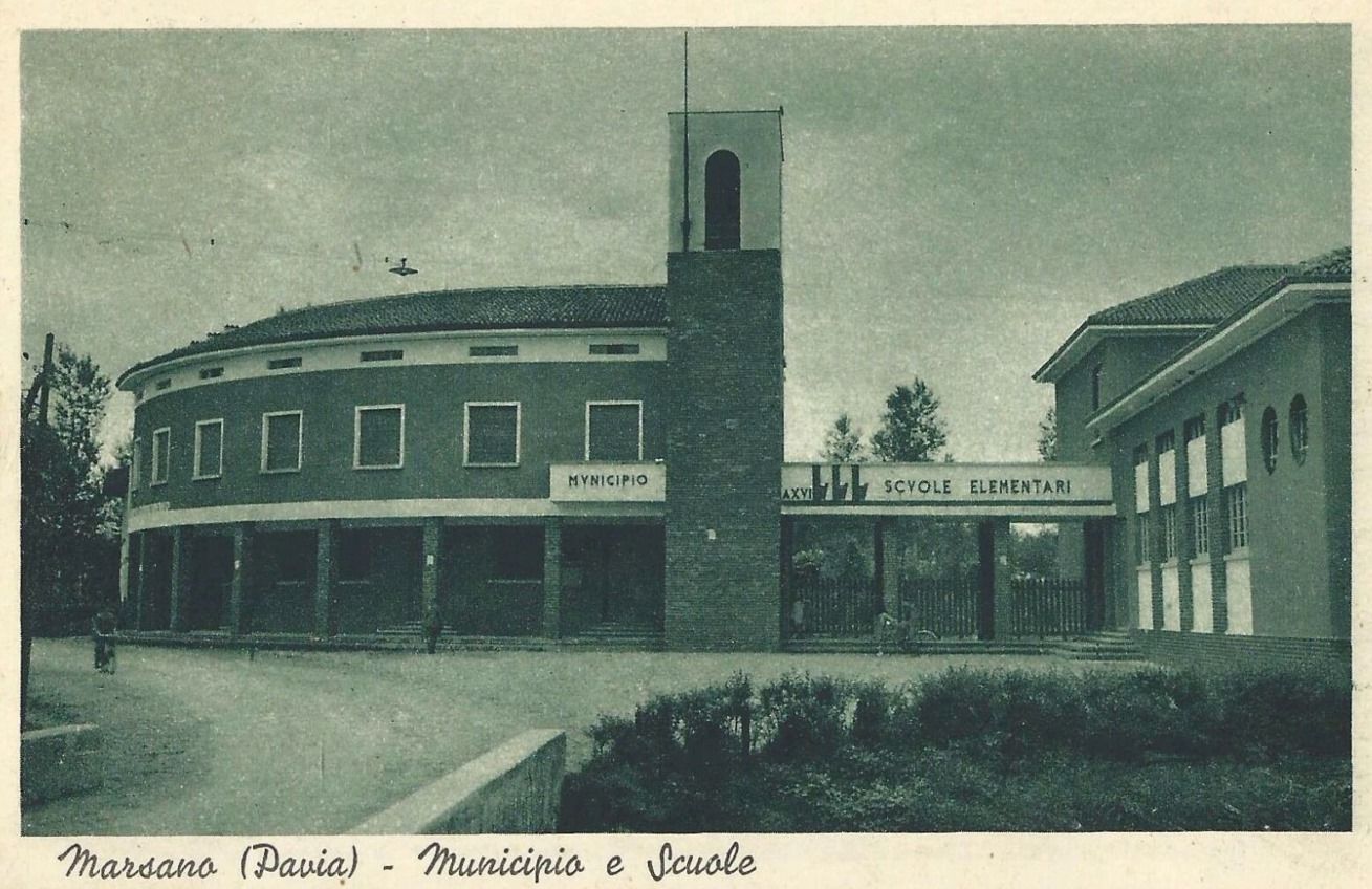 Lombardia ) Municipio , Scuole elementari - Marzano , Pavia 1939