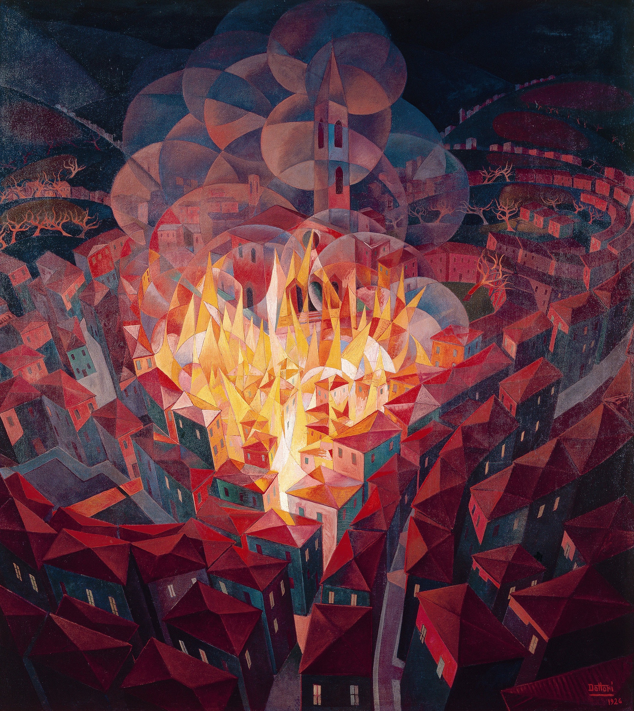 Incendio, Città - Gerardo Dottori - 1926