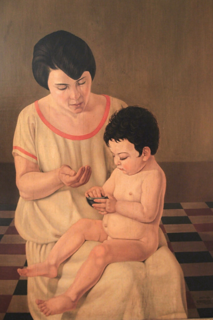 Donna con bambino ( Maternità I ) Cagnaccio di San Pietro ( Natalino Bentivoglio Scarpa ) 1927 - 29