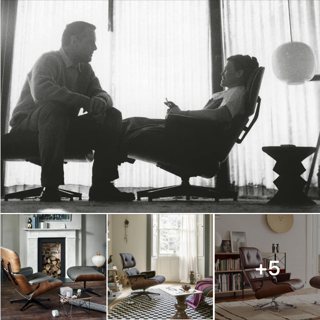 Lounge Chair & Ottoman di Charles e Ray Eames, Vitra 1956