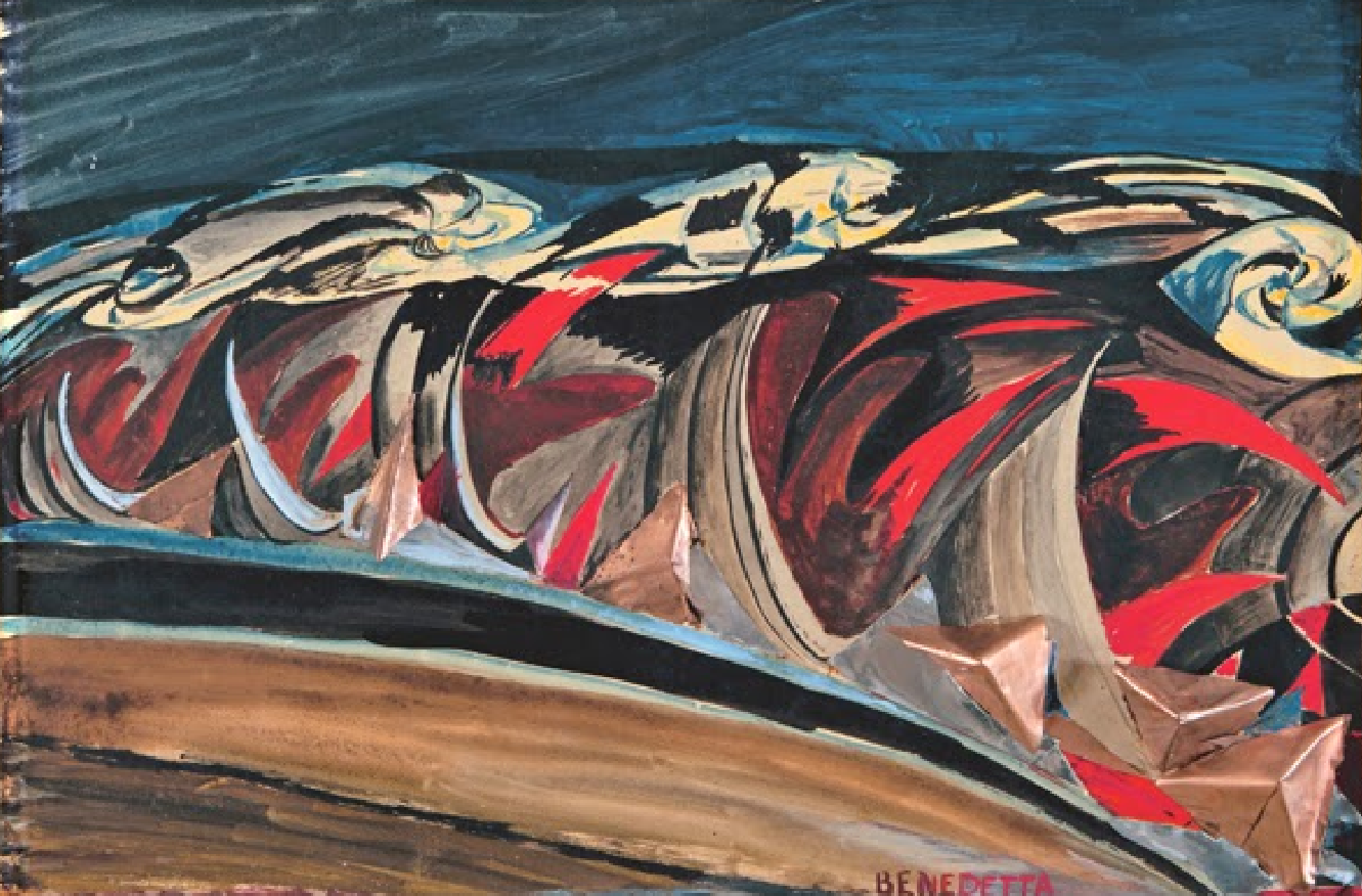 Luci + rumori di un treno notturno - Benedetta Cappa Marinetti - 1924 c.a
