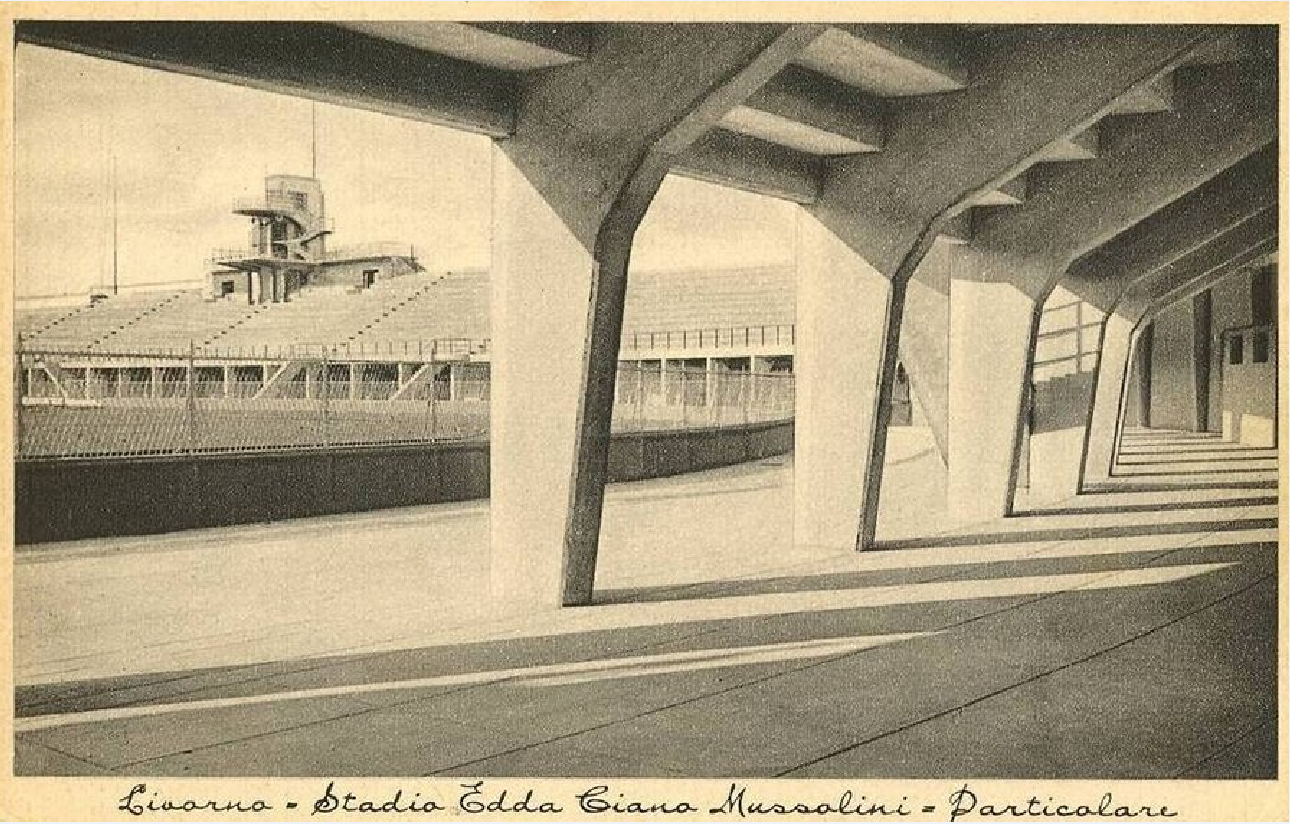 Toscana ) Particolare Stadio Edda Ciano Mussolini - Livorno - Arch. Raffaello Brizzi - 1935