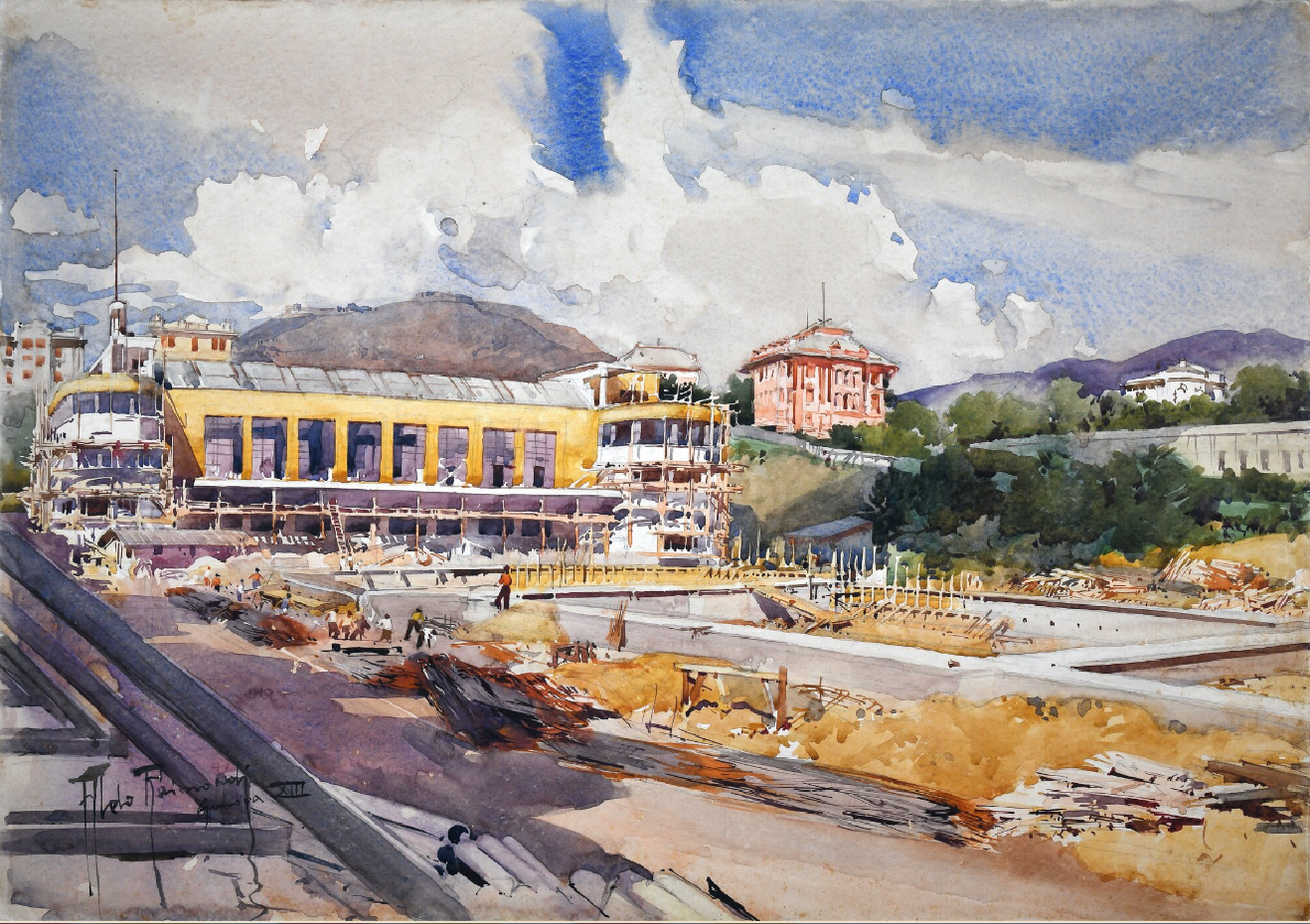Genova , Stadio del nuoto in via Guerrazzi - Aldo Raimondi - 1935